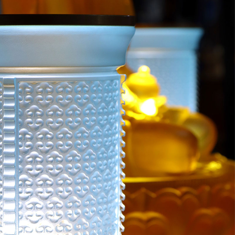 Banayad na asul na serye ng Ruyi Glass Buddhist altar na handog Set