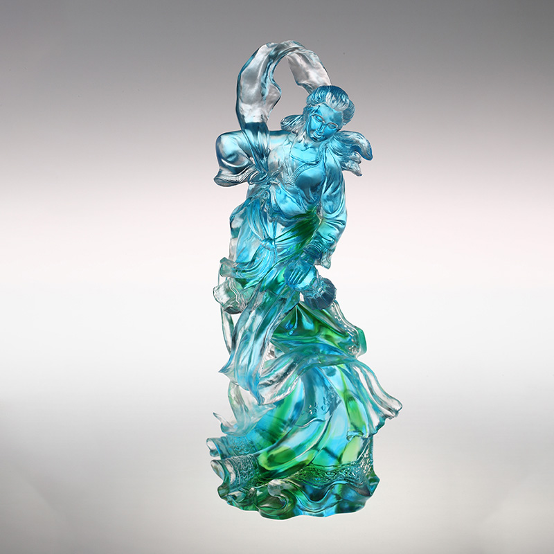 Cloud-sky hibiscus glass figure ornaments